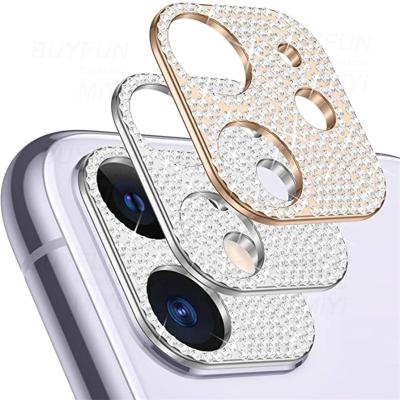 China Shockproof Anti-drop Camera Protector For iPhone 13 12 11 Pro Max Shiny Diamond Lens Screen Protective Case For iPhone 12 13 Mini Camera Protector for sale