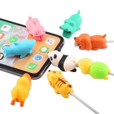 China 3D Silicone Style Special Animal USB Cable Bite Protector Phone Accessory for sale