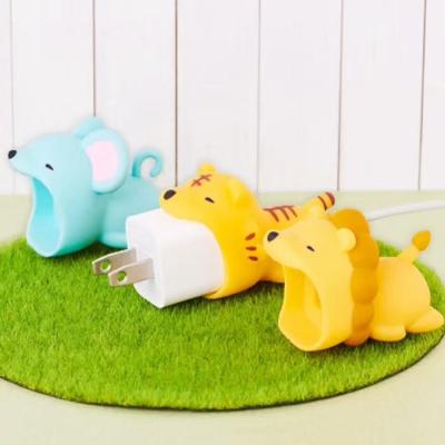 China 3D Silicone USB Charger Cable Protector For Mobile Phone Decorative Animal Cardboard Cable Bite Protector for sale