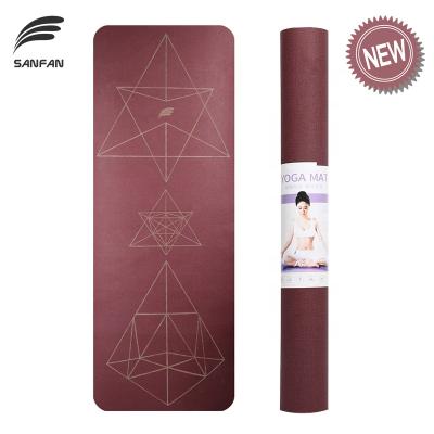 China 2021 SANFAN Dropshipping Non-slip Products Rubber Fluoro Material Gym Floor Workout Mat NEW Printed Yoga Mat for sale