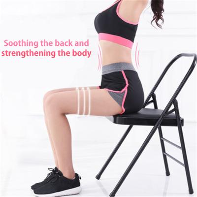 China Eco-Friendly /Durable Yoga Metal Chair Folding Steel Pipe Backless Yoga Chair for sale