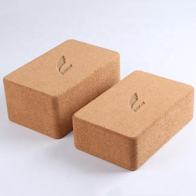 China Wholesale Yoga Brick Customized Fitness Eco-Friendly Logo Odorless Non-Slip Natural Cork Yoga Block 7.5*15*22.5CM for sale