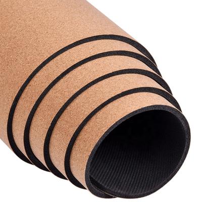 China SANFAN Non-Slip Premium Environmental Goods Non-Slip Factory Price Natural Rubber Cork Yoga Mat Private Label Non-Slip Organic Workout Mat for sale