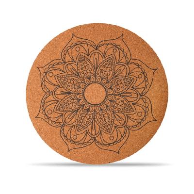 China Round Eco-Friendly High Quality Non-slip Cork Rubber Yoga Mat for sale