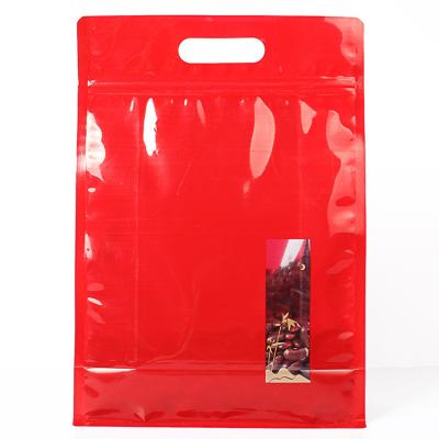 China Red Color Stand Up Ziplock Bags Food Grade Material For Potato Cracker for sale