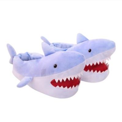 China Handsome Shoe-woman Plush Toy Stuffing Slipper Super Animal Shark Hairy Shark Slippers Home Indoor Floor Bottom Male Funny Warm Shoe for sale