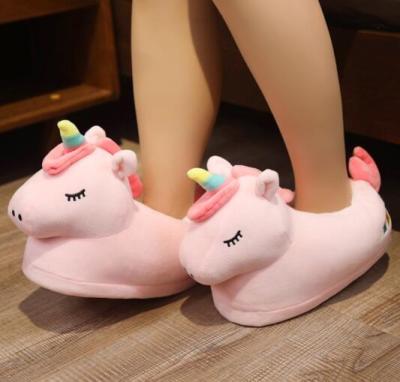 China Pink Unicorn Slipper Toy 2021Wholesale Unicorn Plush Slipper Cotton Slipper Lovely Stuffed Plush Slipper Free Sample for sale