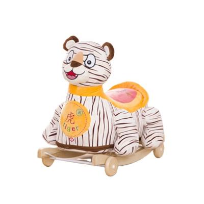 China Lovely Cartoon Animals Horse Ride-on Rocking Horse Toys With Saddle Giraffe Reality Stuffed Rocking Horse For Toddler Kids Toy for sale