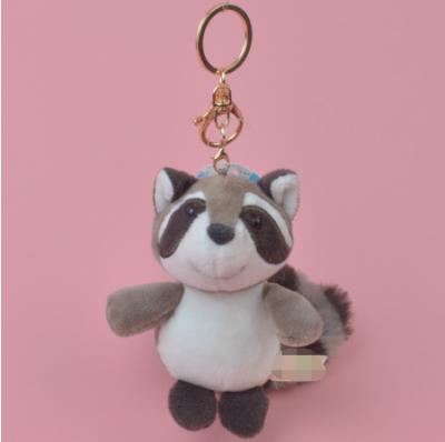 China Lovely free sample promotion plush raccoon animal head chain toy hotsale stuffed mini 12cm raccoon plush animal toy for sale