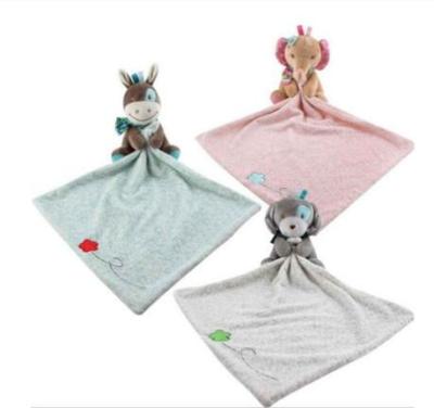 China 2021 Free Sample Lovely Animal Dog Donkey Elephant Comforter Baby Blanket Blanket Plush Animal Toy Promotional High Quality Stuffed Animal Toy for sale