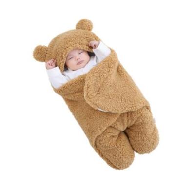 China Free Sample Lovely Cute Newborn Baby Blankets Plush Wrap Sack Ultra-soft Fluffy Cotton Sleeping Wrap Soft Fleece Bedding Set for sale