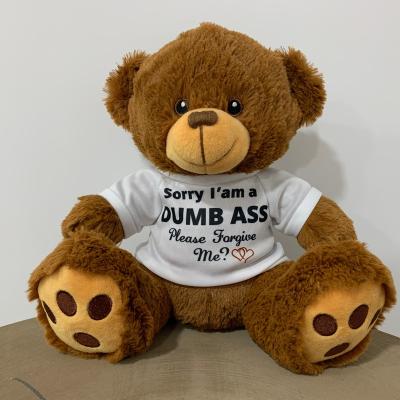 China Free Sample Stuffed Lovely Stuffed Cute Teddy Bear With Toy Cheap T-shirt Bear T-shirt Promotion Gift Stuffed Plush Teddy Bear Toy for sale