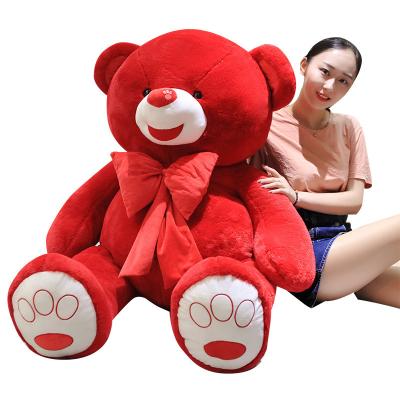 China Hot Selling Lovely Big Red Bow Bear Cuddle Stuffed Huge Bear Doll Plush Teddy Bear Soft Toys For Kids Birthday Gift for sale