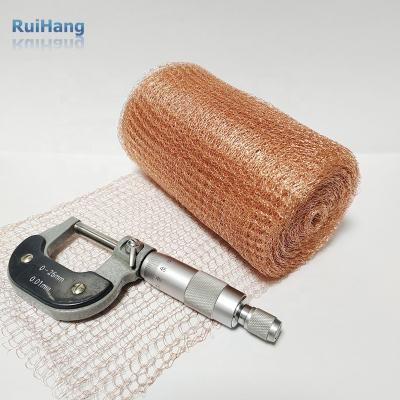 China Mes Copper Mesh Roll Stuff-Fit Knitting Pure Copper Wire Mesh For Gap Hole Filling Building Protective Plant Stopping Wildlife for sale