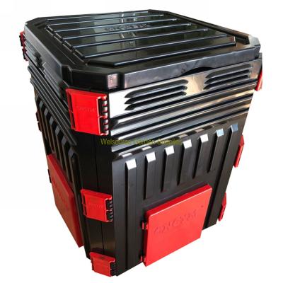 China Induction type 240L (53 gallon) HDPE rectangular fertilizer compost bin, four-sided loop connection for sale