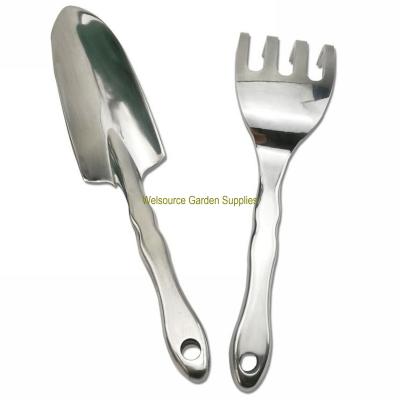 China Efficient and durable 2 pc set of aluminum alloy garden tools, natural color, good tools for gardening for sale