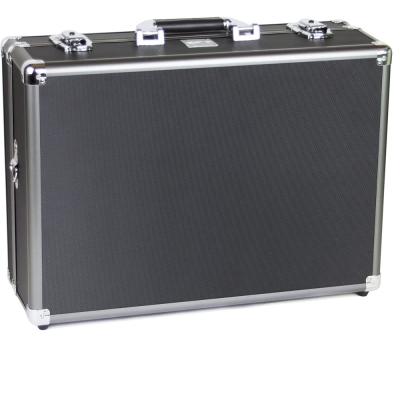 China Portable BLACK ALUMINUM FLIGHT CASE Microphone Camera Silver 18*13*6.5 Inch Foam Insert for sale