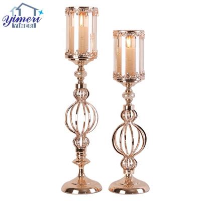 China Custom Unique American Style American Dining Table Decoration Long Rod Metal Sconce Holder With Glass for sale