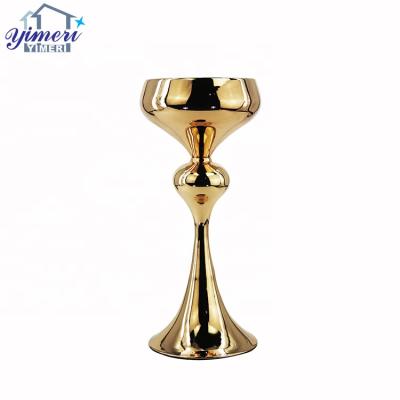 China Simple Style Luxury Metal Iron Stand Gold Plated Candlesticks Candle Holders Decoration for sale