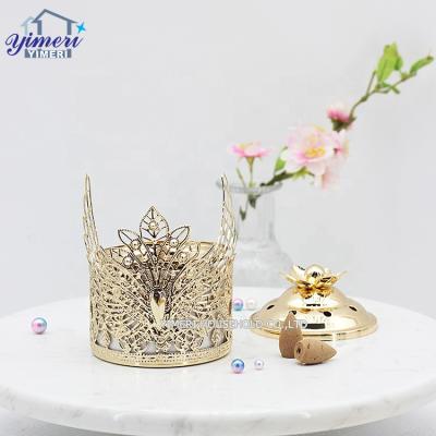 China Mini Chinese Golden Wings Angel Incense Censer Incense Holder with Ceramic Ash Catcher for sale