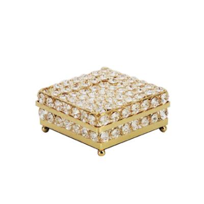 China Custom Christmas Crystal Glass Mirror Jewelry Trinket Stored Small Square Box for sale