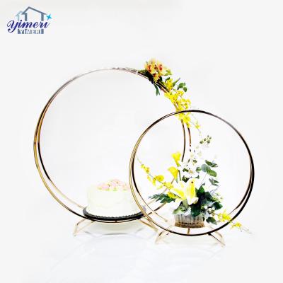 China Table Centerpieces Round Shape Wedding Decoration Minimalist Iron Flower Pot Stand for sale