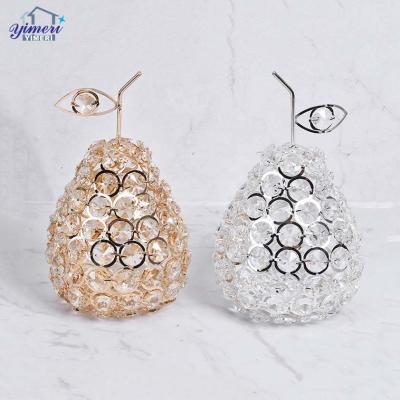 China Beautiful China K9 Crystal Apple Pineapple Pear Fruit metal for home decoration for sale