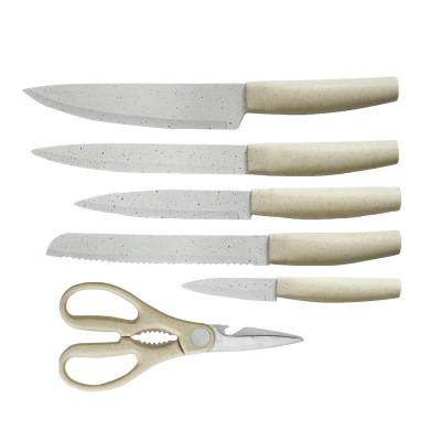 China Sustainable Chinese Handmade Forged Stainless Steel Kitchen Butcher Knife with Knife Block Chef Knife Set for sale