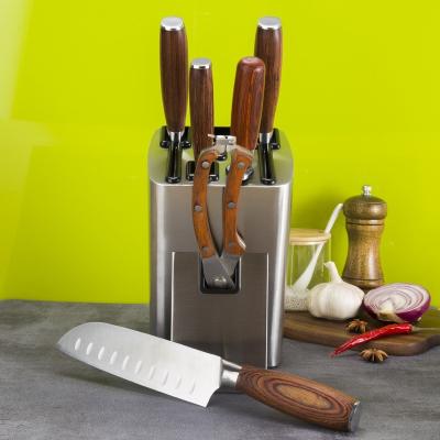 China Sustainable Stainless steel Japanese knife seven-piece knife set Kitchen knife with wooden handle for sale