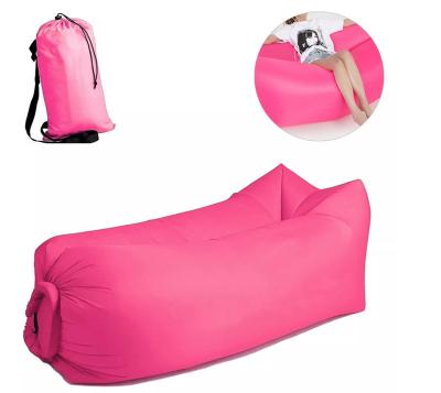 China Outdoor Mummy Air Cushion Adults Kids Air Lazy Camping Mat Portable Indoor Sofa Bag Beach Sofa Bed Lounger Couch Chair for sale