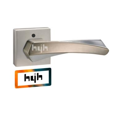 China Guangdong-hyh Hardware Lever Door Handles Lock Zinc Alloy Body With Plate Square Rosettes Interior Door Lock For Bathroom Rosettes Hardware for sale