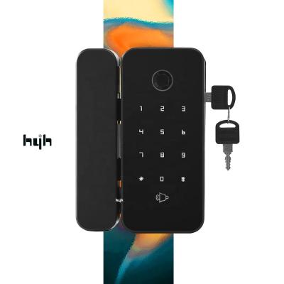 China Security System Frameless Glass Biometric Fingerprint Key Card Desktop Hardware Guangdong-hyh Electronic Glass Door Lock for sale