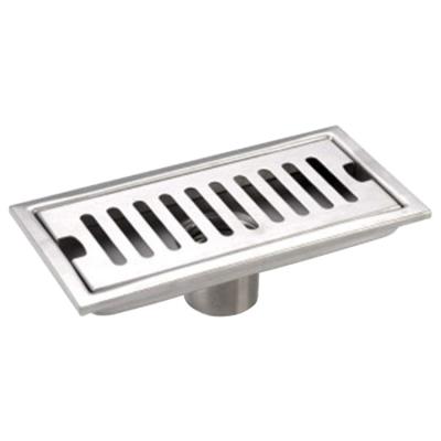 China Modern Linear Shower Drain Anti-odor Rectangle Shower Floor Drain 20x10cm With Hair Strainer With Grate 304 Stainless Steel Removable for sale