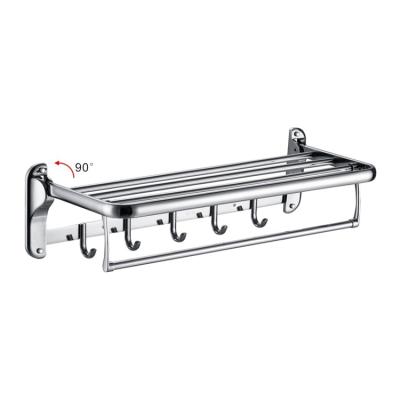 China FOLDING Stainless Steel Double Layers Bathroom Folding High Quality Wall Mounted Towel Rack for sale