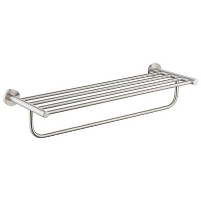 China 23 Inches Modern Stainless Steel Bathroom Towel Rail Rack Bar Rack Swept Storage Shelf Luxury Wall Mounted for sale