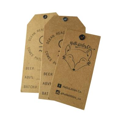 China Eco - Friendly Kraft Paper Sustainable Customized Hang Tag For Clothing for sale