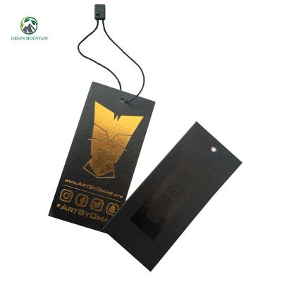 China Custom Printed Logo Brand Name Hang Tags Viable For Apparel for sale