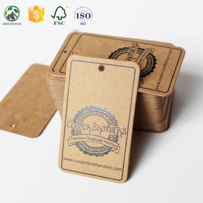 China Sustainable Custom Original Recycled Kraft Paper Hang Tags , Swing Tag With Company Logo Printing for sale