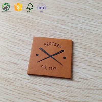 China Viable Wholesale Custom Leather Garment Tags For Hats for sale