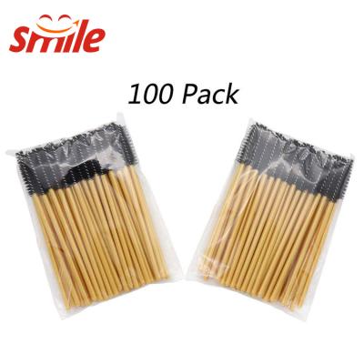 China Disposable Flat Brush Gold Color Eyelash Extension Makeup Brush Applicators for sale