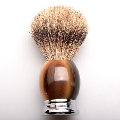 China Comfortable High Quality Barber Tool Badger Hair Shaving Brush Men Plastic Handle Shaving Brush Pure Badger for sale