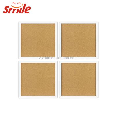 China Message Board Cork Bulletin Board 12*12 Inch Reinforced Frame 4 Packs for sale