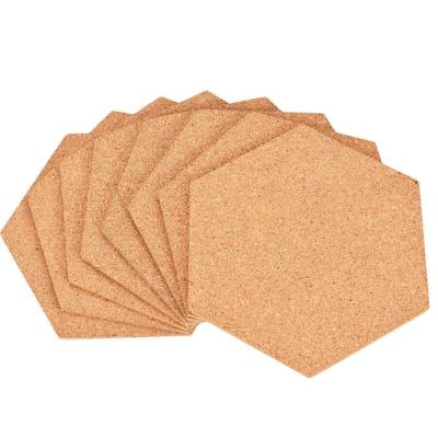 China Self Adhesive Hexagon Cork Board With Push Pin Custom Size Bulletin Boards Message Board for sale