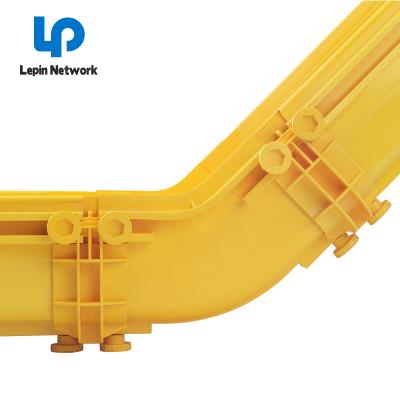 China IDC Ningbo lepin factory customize ftth 600mm 240mm fiber optic raceway with cover PVC yellow ABS plastic cable tray for data center for sale