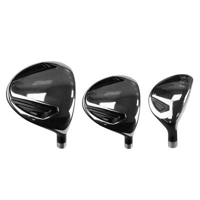 China Graphite Factory Price Golf Club Head Black Golf Driver Fairway Custom Logo Hybrid Wooden Head OEM Forged Golf Wood Head for sale