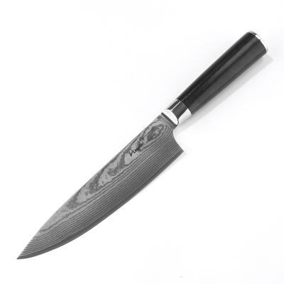 China AUS-10 Classic Durable Viable Damascus Steel Japanese Chef Knife With 8 Inch Group Of Ten Handle Kitchen Knife for sale