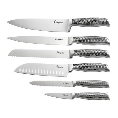 China Viable Viable Kitchen Knives Set 6pcs Knives Set Hollow Handle With Engraving for sale