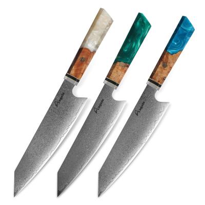 China Retail and Wholesale Durable Japanese Resin Chef Knife Damascus Handle Kitchen Knife New Arrival for sale