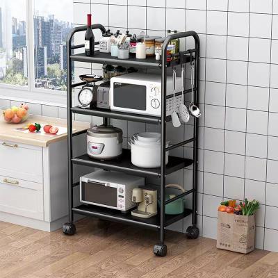 China Floor-to-Ceiling Microwave Oven Kitchen Supply Multi-Layer Rack (Height) Household Storage Rack Adjustable Shelving Shelf for sale