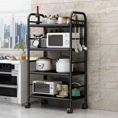 China Kitchen Shelving Adjustable Floor Type (Height) Microwave Oven Shelving Multilayer Shelf for sale